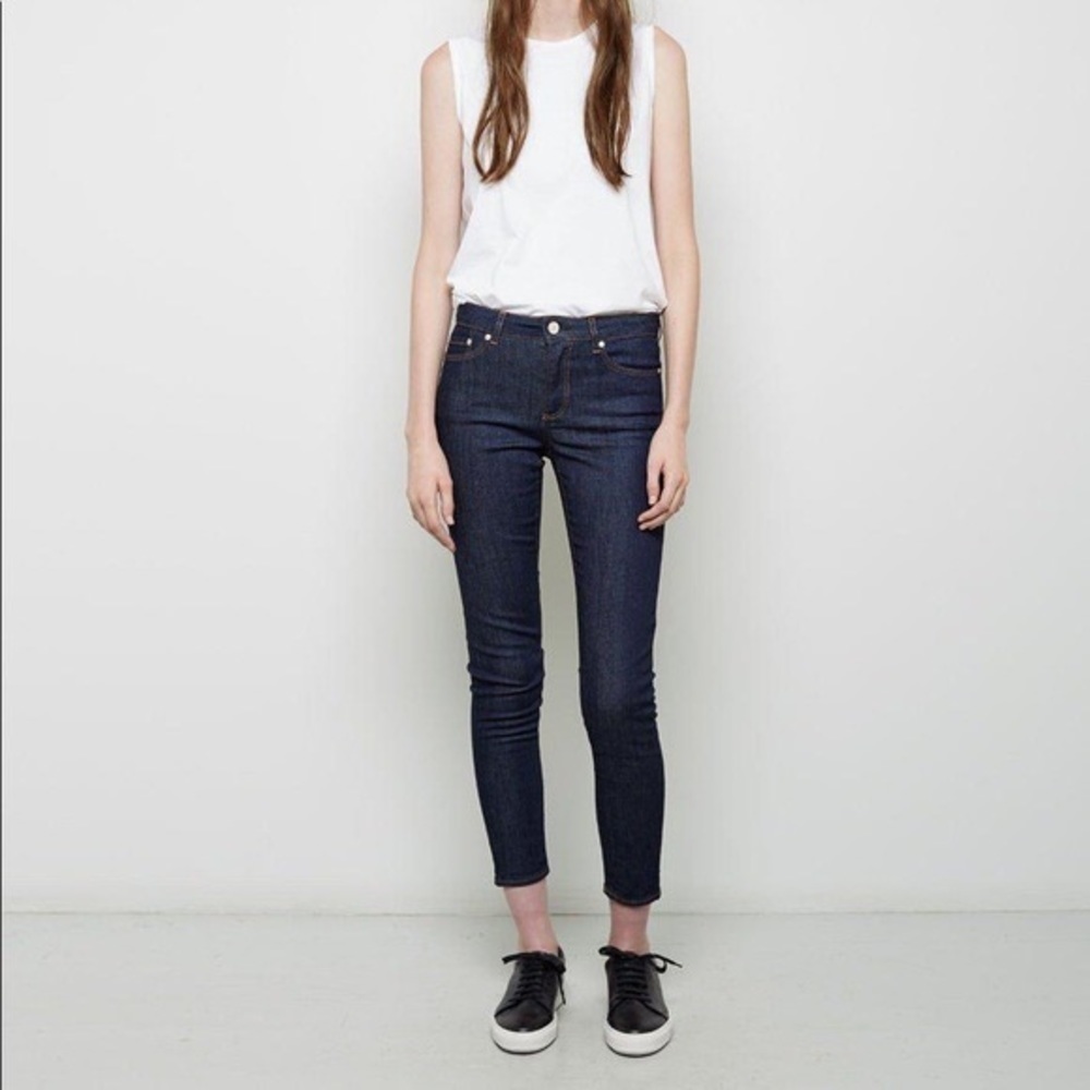 Acne Needle Raw dark wash mid rise jeans size 28